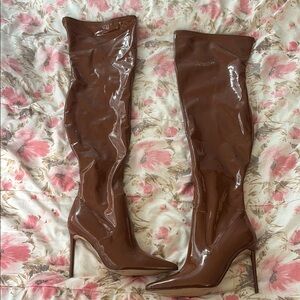 Steve Madden Brown Over-the-Knee Boots with Stiletto Heels